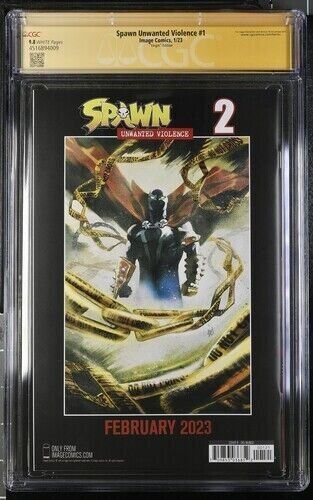 Spawn Unwanted Violence (2023) # 1 (CGC 9.8 SS) Signed Mike Del Mundo • Image