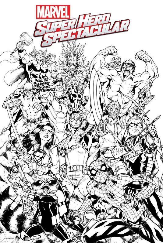 Marvel Super Hero Coloring Poster by Nauck (24 x 36) Rolled/New!