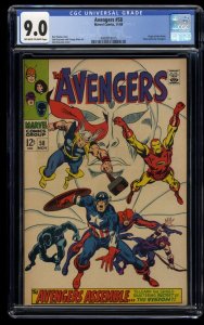 Avengers #58 CGC VF/NM 9.0 Off White to White 2nd Appearance Vision!