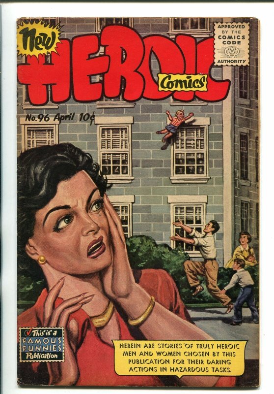 HEROIC #96 1955-FAMOUS FUNNIES-BABY RESCUE COVER-1ST COMICS CODE ISSUE-RARE-fn