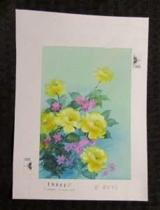 GET WELL SOON Yellow & Pink Flowers 6x9 Greeting Card Art #8033 w/ 14 Cards