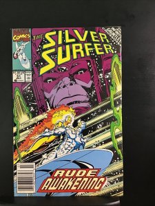 Silver Surfer 51, NM- (9.2) 1991 Infinity Gauntlet crossover! Thanos final panel 