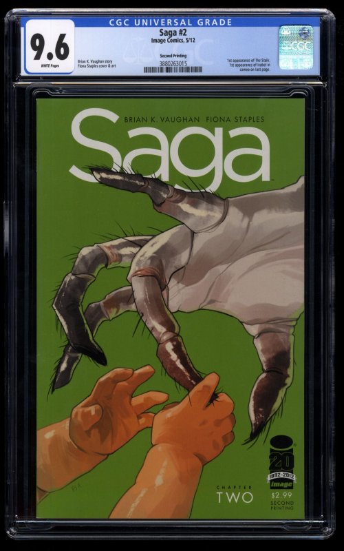 Saga (2012) #2 CGC NM+ 9.6 White Pages 2nd Print