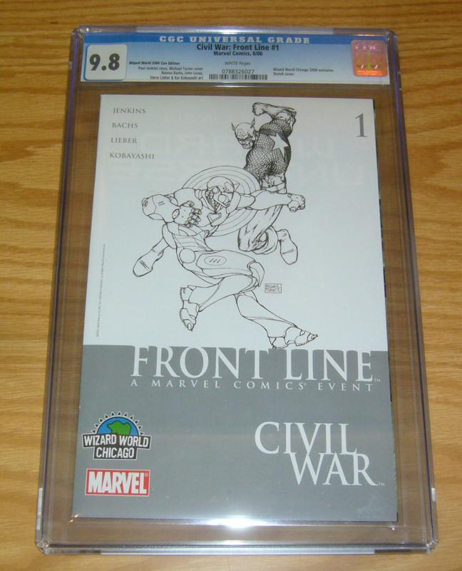 Civil War: Front Line #1 CGC 9.8 marvel's avengers michael turner sketch variant