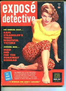 EXPOSE DETECTIVE-APRIL 1959-VG/FN-SPICY-MURDER-RAPE-BEHEADING-LUCKY LU VG/FN