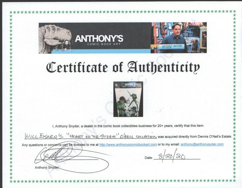 Will Eisner Heart of the Storm (NM) 1991 - Dennis O'Neil File Copy