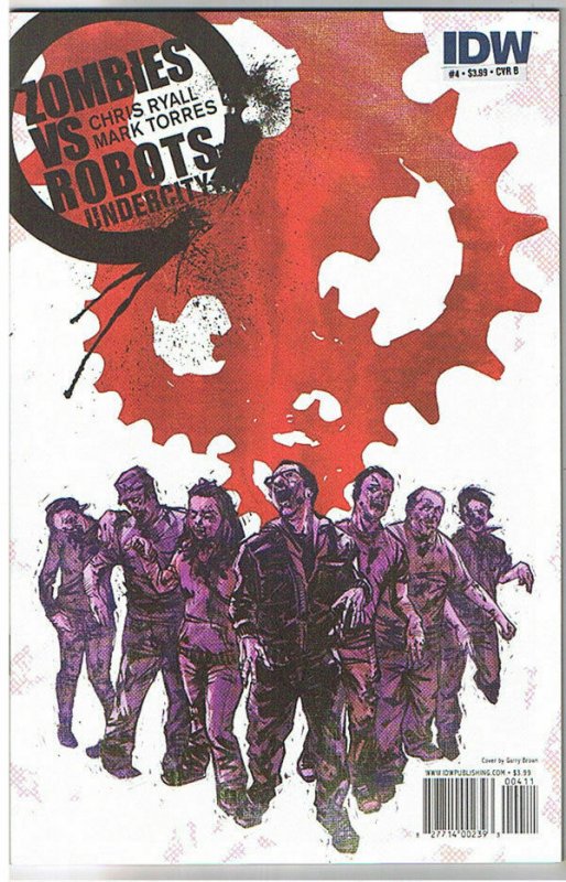 ZOMBIES vs ROBOTS UNDERCITY #4 B, NM+, 2011, IDW, Undead, more Horror in store