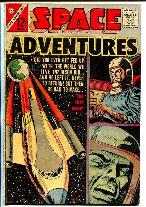 Space Adventures #501963-rocket cover-dinosaur cover-VG/FN