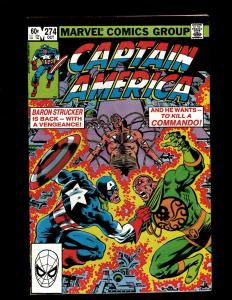 12 Captain America Comics #265 266 267 268 269 270 271 272 273 274 275 276 J411