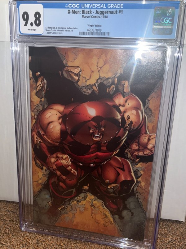 X-Men Black Juggernaut 1 (2018) Virgin 1:100 J Scott Campbell Variant, CGC 9.8