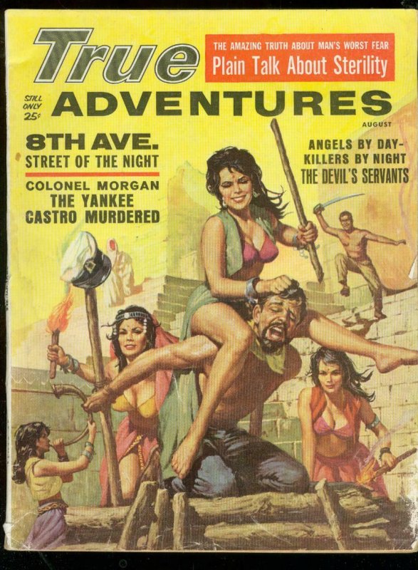 TRUE ADVENTURES PULP-8/1961-FIGHTING GIRLS-WEIRD MENACE G/VG