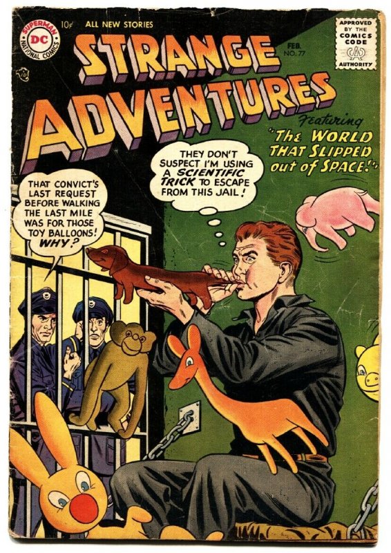 Strange Adventures #77 1957- Balloon animals cover - DC Silver Age