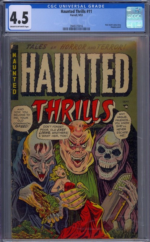 HAUNTED THRILLS #11 CGC 4.5 NAZI DEATH CAMP STORY