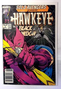 Solo Avengers (Hawkeye) #7 (1988) Marvel Comics Newsstand Black Widow Comic Book