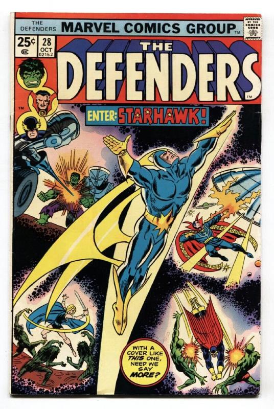 THE DEFENDERS #28 comic book-1stappearance STARHAWK Comic Book vf-