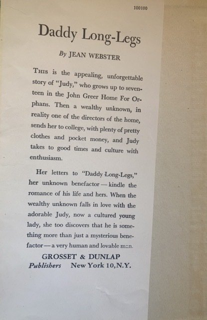 Daddy long-legs, Webster, 1940