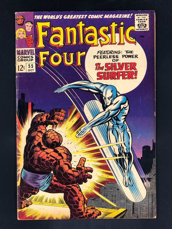 Fantastic Four #55 (1966) VG/FN Iconic Cover with the Thing and Silver Surfer