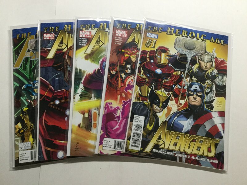 Avengers 1-5 1 2 3 4 5 Lot Run Set Very Fine Vf 8.0 Marvel