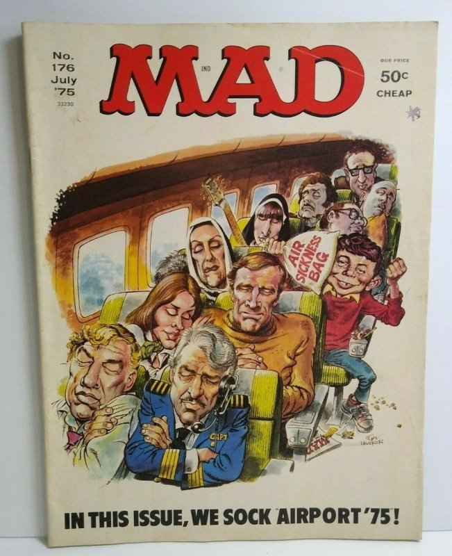 MAD Magazine July 1975 No 176 Airport Movie Fun Parody Humor Comic Gift For Dad