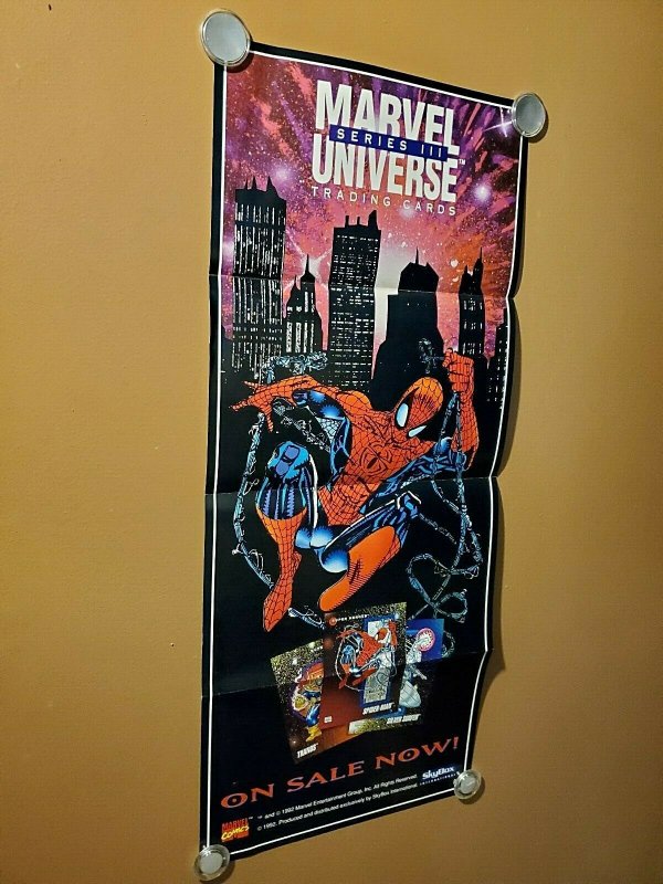 Spider Man poster Marvel Universe Trading Cards 1992 skybox  Vintage Rare  7.0