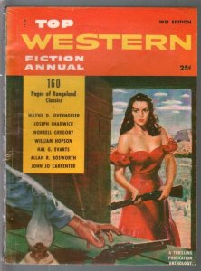 Top Western Fiction Annual 1951-Good Girl Art cover-western pulp fiction-FN