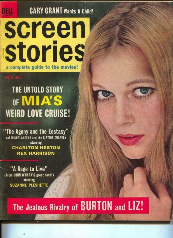 Screen Stories-Mia Farrow-Charlton Heston-Steve McQueen-Nov-1965