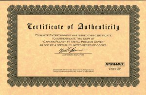 Captain Planet #1 2025 Mark Spears Dynamic Forces Metal Cover COA Dynamite EB234