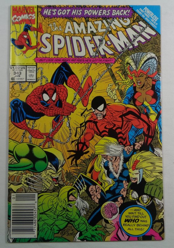 The Amazing Spider-Man #343 Newsstand Edition VF/NM (1991)