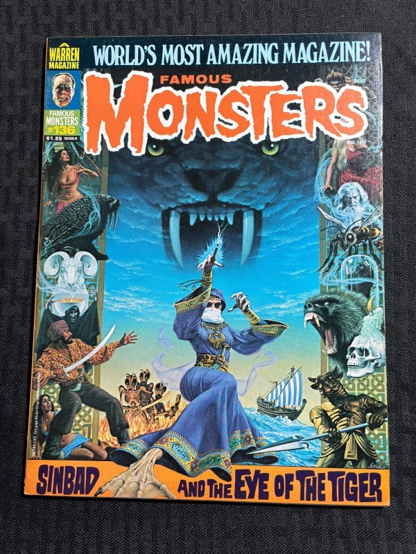 1977 FAMOUS MONSTERS Magazine #136 FN- 5.5 SInbad Tiger's Eye / Frankenstein
