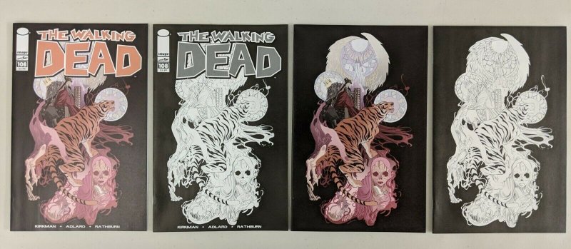 Walking Dead Day #108 Cover Set of 4 B/W Sketch Regular Color Variants VF+ NM- 