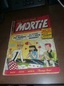 Mortie #3 mazie comics 1953 malt shop cover good girl art Pre-Code Teen Humor