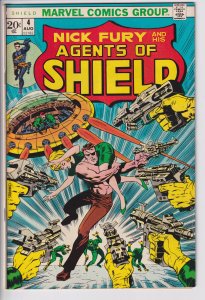 SHIELD #4 (NICK FURY AND HIS AGENTS OF) (Aug 1973) Nice VG+ 4.5 cream to white!