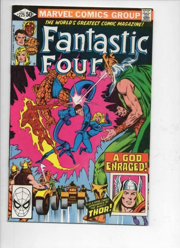 FANTASTIC FOUR #225, VF+, Sienkiewicz, Thor, 1961 1980, Marvel, more FF in store