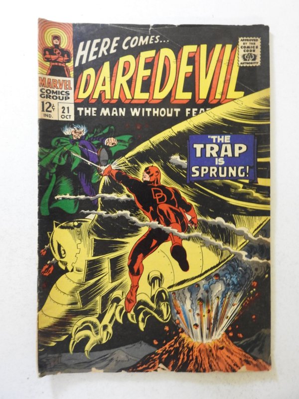 Daredevil #21 (1966) GD/VG Cond moisture damage, 1 in cumulative spine split