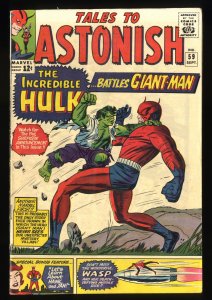 Tales To Astonish #59 VG 4.0 Giant-Man Vs. Incredible Hulk!