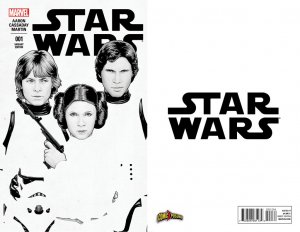 STAR WARS #1 EXCLUSIVE B&W VARIANT JOHN TYLER CHRISTOPHER