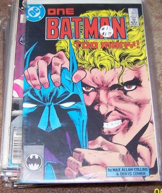 BATMAN #403 1987 dc - one batman too many  arkham gotham bruce wayne tv 