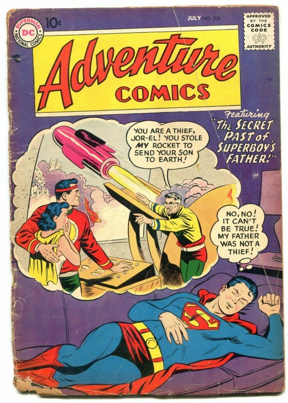 Adventure Comics #238 1957-Superboy-Aquaman-Green Arrow-BARGAIN COPY P/FR