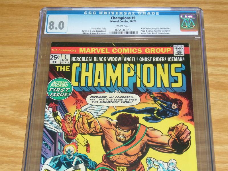 Champions #1 CGC 8.0 ghost rider - black widow - iceman - angel - hercules 1975