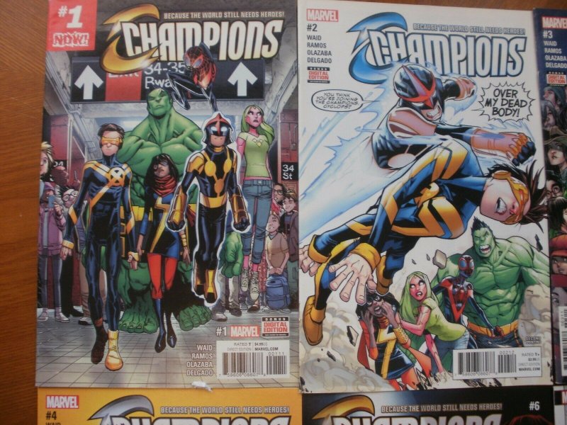 6 Near-Mint Marvel CHAMPIONS Comic #1 2 3 4 6 13 (Avengers) (2016) Waid Ramos