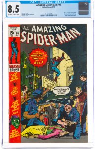 The Amazing Spider-Man #96 (Marvel, 1971) CGC Graded 8.5 Features an anti-dru...