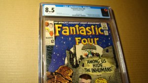 FANTASTIC FOUR 45 *CGC 8.5 WHITE PAGES* 1ST APPEARANCE INHUMANS LOCKJAW JS65