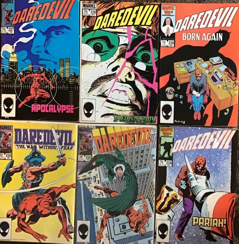 DAREDEVIL (MARVEL()#227 FRANK MILLER KEY) 6 BOOK LOT #225-230