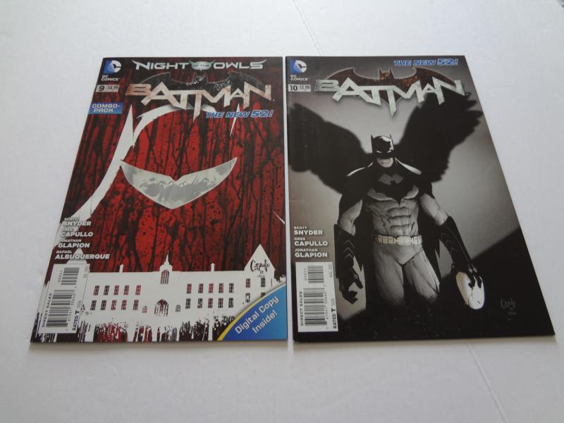 Batman #9, #10 (New 52), VF+; #9 Combo Pack edition! #10 Bruce Wayne's brother??