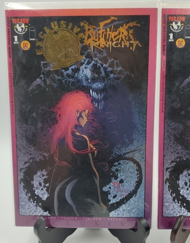 Lot of 2 BUTCHER KNIGHT Blue & Gold Foil Variant IMAGE COMICS Exclusive Boarded  