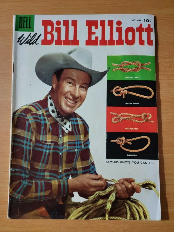 Dell Four Color #643 Wild Bill Elliott ~ VERY GOOD - FINE FN ~ 1955 Dell Comics 