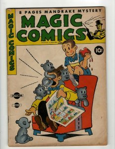 Magic Comics # 39 VG Golden Age Comic Book Rabbit Hat Mandrake David McKay NE4