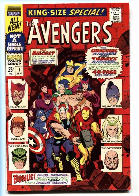 AVENGERS ANNUAL #1 comic book-ORIGIN ISSUE-CAPTAIN AMERICA Silver-Age fn+