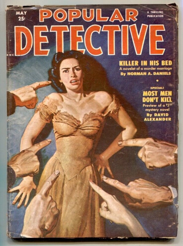 Popular Detective Pulp May 1951- accusation cover VG