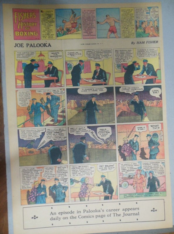 Joe Palooka Sunday Page by Ham Fisher from 3/3/1935 Rare Large Full Page Size